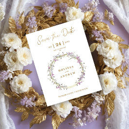 Anpassningsbar Lilac Elegant Garland WAN Bröllop Magnetisk Inbjudningskort