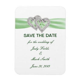 Anpassningsbar Lime Hearts Spara datum magneter