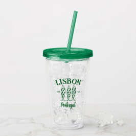 Anpassningsbar Lissabon Portugal Est Text White Take Away Mugg