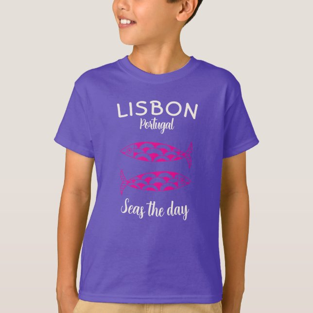 Anpassningsbar Lissabon Portugal Kustfärd Grönt Fi T Shirt (Framsida)