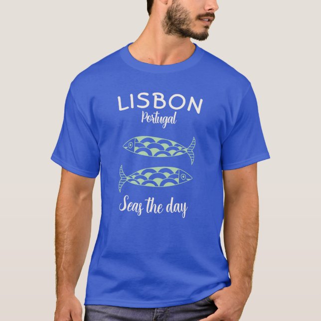 Anpassningsbar Lissabon Portugal Kustfärd Grönt Fi T Shirt (Framsida)