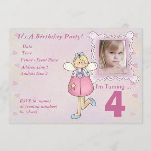 Anpassningsbar Little Angel Födelsedagsfest inbjud Inbjudningar
