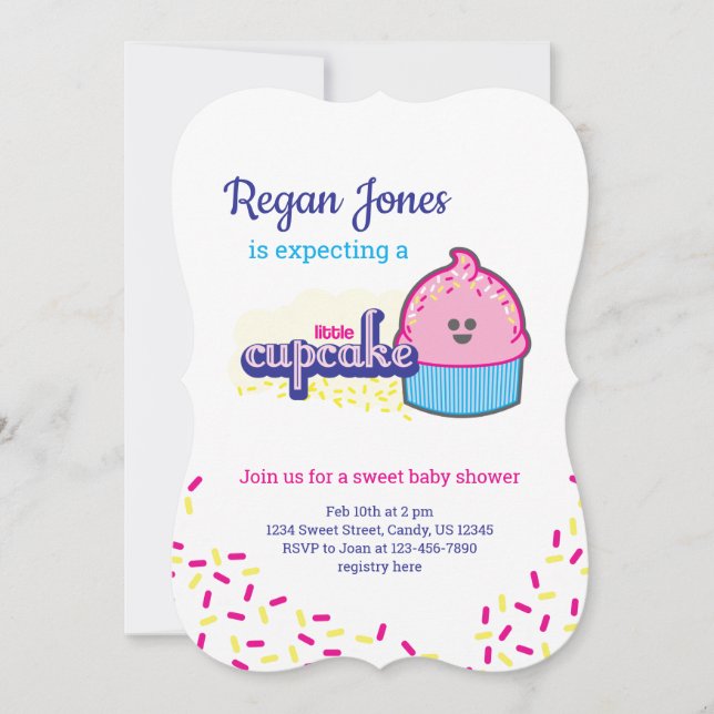 Anpassningsbar Little Cupkaka Baby Shower (Framsida)