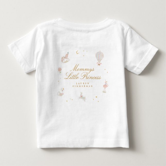 Anpassningsbar Little Princess Cute Rosa Girl Girl T Shirt (Baksida)
