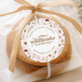 Anpassningsbar Little WildblommGirl Baby Shower Bl Runt Klistermärke