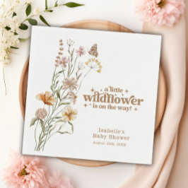 Anpassningsbar Little WildblommGirl Baby Shower Pa Pappersservett