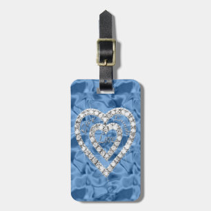 Anpassningsbar Live Laugh Kärlek Diamond Heart Lug Bagagebricka