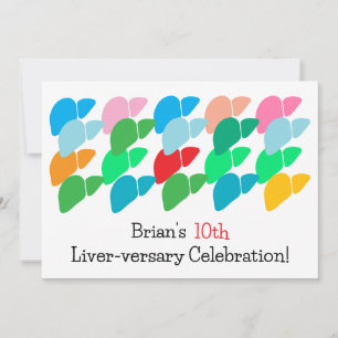 Anpassningsbar Liver-jubileum Inbjudningar