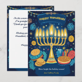 Anpassningsbar: Ljus Menorahs festival Julkort