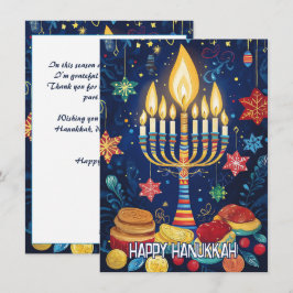 Anpassningsbar Ljusfestival Hälsning Julkort