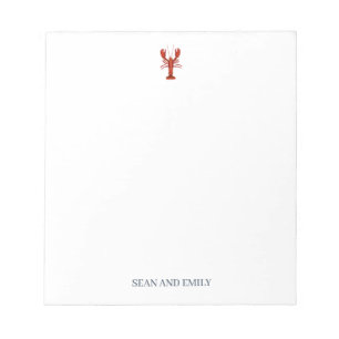 Anpassningsbar Lobster Logotyp Nautical Stationary Anteckningsblock