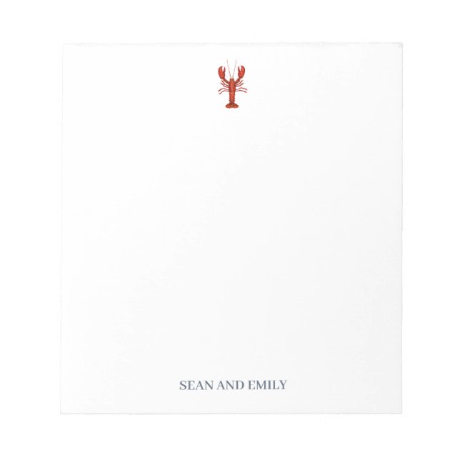 Anpassningsbar Lobster Logotyp Nautical Stationary Anteckningsblock (Framsida)