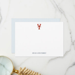 Anpassningsbar Lobster Logotyp Nautical Stationary Tack Kort