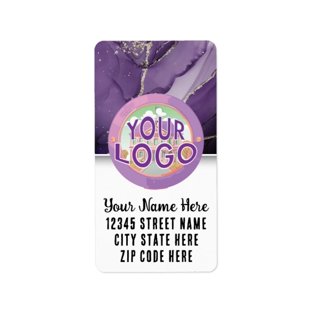 Anpassningsbar Lodrät Design Elegant Business Logo Adressetikett (Framsidan)