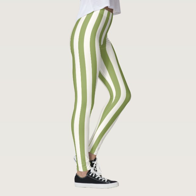 Anpassningsbar Lodrät Grönt Banderoll Leggings (Höger)
