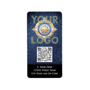 Anpassningsbar Lodrät Stickers med QR-Professionel Adressetikett