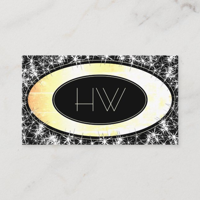 Anpassningsbar LogoTrendy Lamurous Glitter Stars B Visitkort (Framsida)
