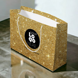 Anpassningsbar Logotyp 14k Guld Glitter XL Pappra