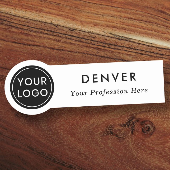 Anpassningsbar logotyp, affärspersonal i färg namnbricka (Skapare uppladdad)