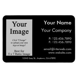 Anpassningsbar Logotyp Black Affärskort Stil Magne Magnet