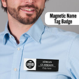 Anpassningsbar Logotyp Black White Magnetic Namn b