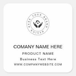 Anpassningsbar Logotyp Business Namn Personal Text Fyrkantigt Klistermärke