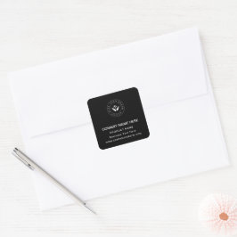 Anpassningsbar Logotyp Business Namn Personal Text Fyrkantigt Klistermärke