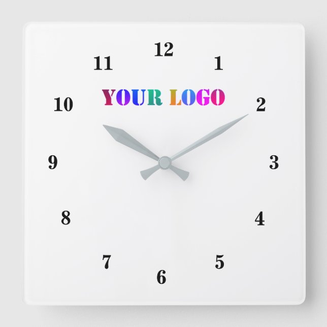 Anpassningsbar Logotyp Business Office Personlig P Fyrkantig Klocka (Framsida)