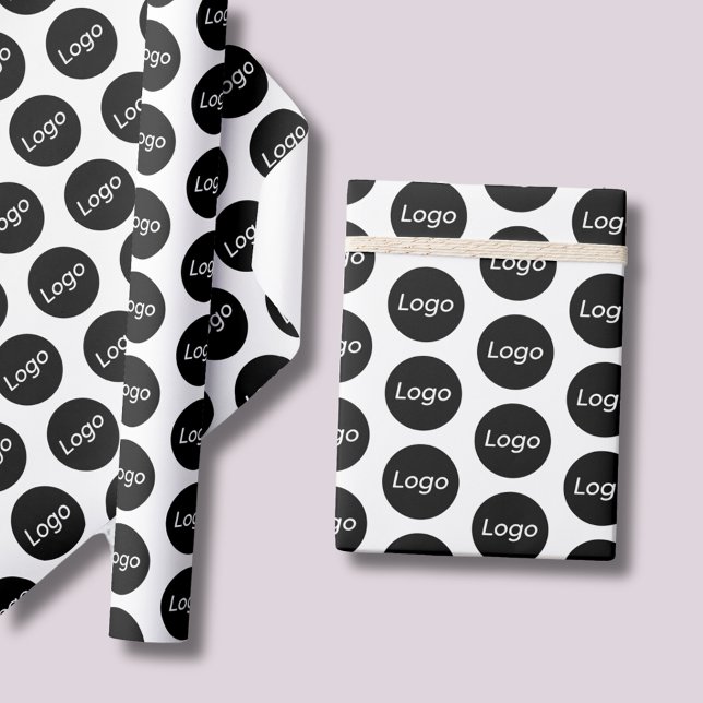 Anpassningsbar Logotyp Business Professionell Pack Presentpapper (Create professional branded wrapping paper for your small business packaging; just add your logo!)