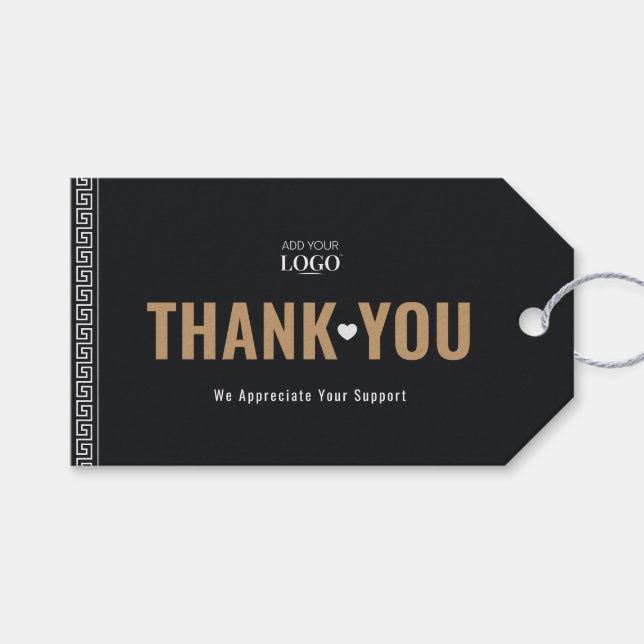 Anpassningsbar Logotyp Business QR-kod Tack Grekis Presentetikett (Framsidan (Horisontell))