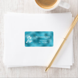 Anpassningsbar logotyp business sea blue metall adressetikett