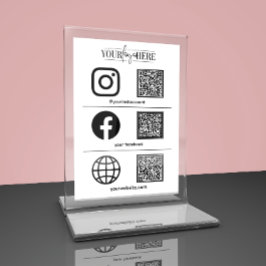 Anpassningsbar Logotyp Business Social Media Sign  Bordsnummer
