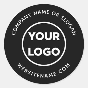 Anpassningsbar Logotyp Business Website och Slogan Runt Klistermärke