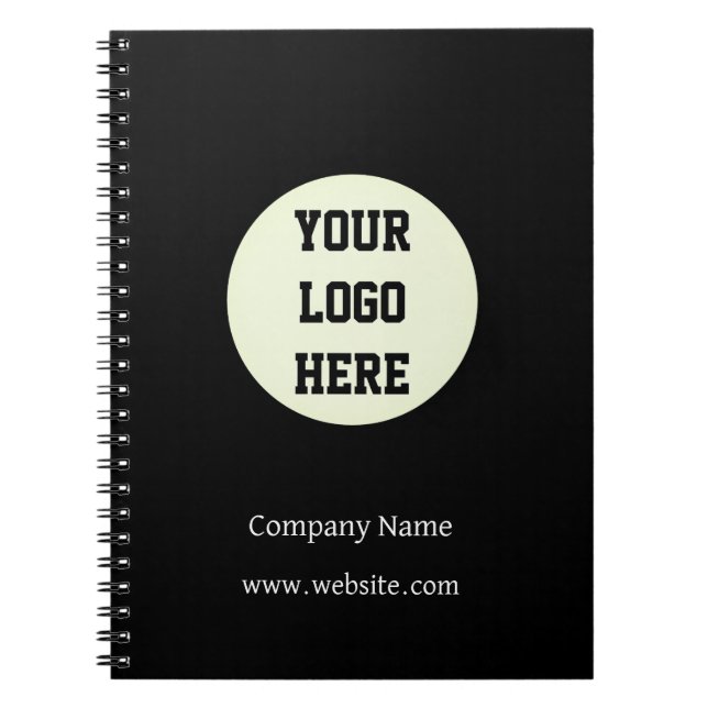 Anpassningsbar Logotyp Company Black Business Cust Anteckningsbok (Framsidan)