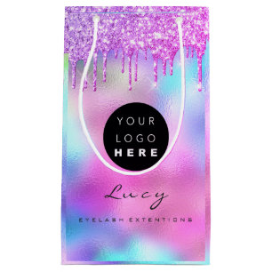 Anpassningsbar Logotyp Company Namn Glitter Hologr