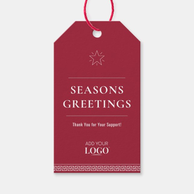 Anpassningsbar Logotyp Company Season's Hälsning H Presentetikett (Framsidan)