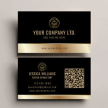 Anpassningsbar Logotyp Elegant Black Guld QR-kod