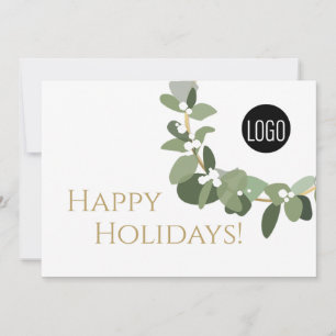 Anpassningsbar logotyp Elegant Eucalyptus Utandnin Julkort