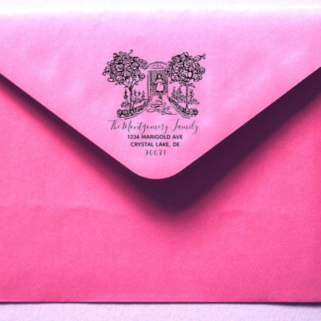 Anpassningsbar Logotyp Elegant Family Namn Returad Stämpel (Skapare uppladdad)