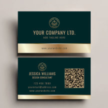Anpassningsbar Logotyp Elegant Grönt Guld QR-kod