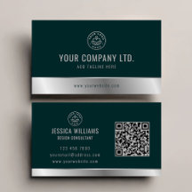 Anpassningsbar Logotyp Elegant Grönt Silver QR-kod