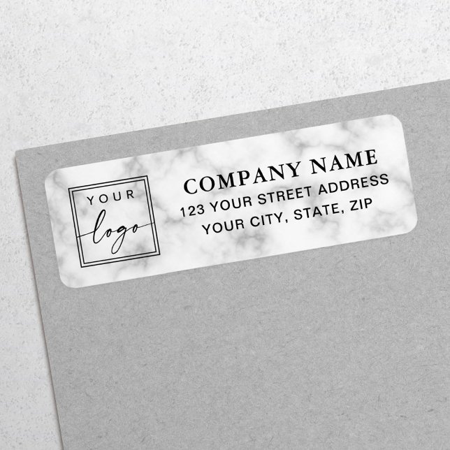 Anpassningsbar logotyp elegant marble Business ret Returadress Etikett (Skapare uppladdad)