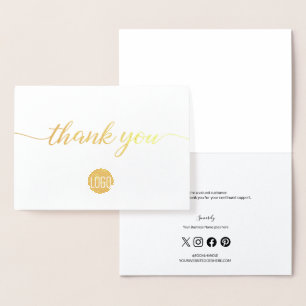 Anpassningsbar Logotyp Elegant  Skript Social Icon Folierat Kort