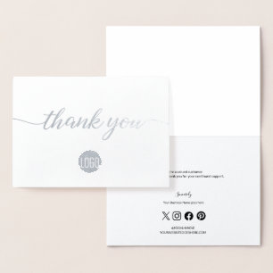 Anpassningsbar Logotyp Elegant  Skript Social Icon Folierat Kort