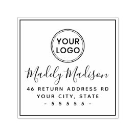 Anpassningsbar logotyp elegant-skriptreturadress självfärgande stämpel