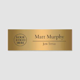 Anpassningsbar Logotyp Employee ID Faux Copper Namnbricka