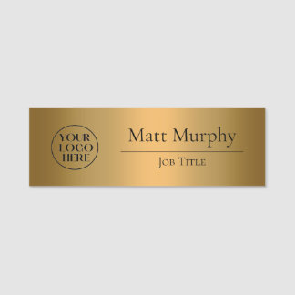 Anpassningsbar Logotyp Employee ID Faux Copper Namnbricka