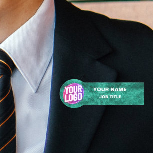 Anpassningsbar Logotyp Employee ID Faux Metallic G Namnbricka