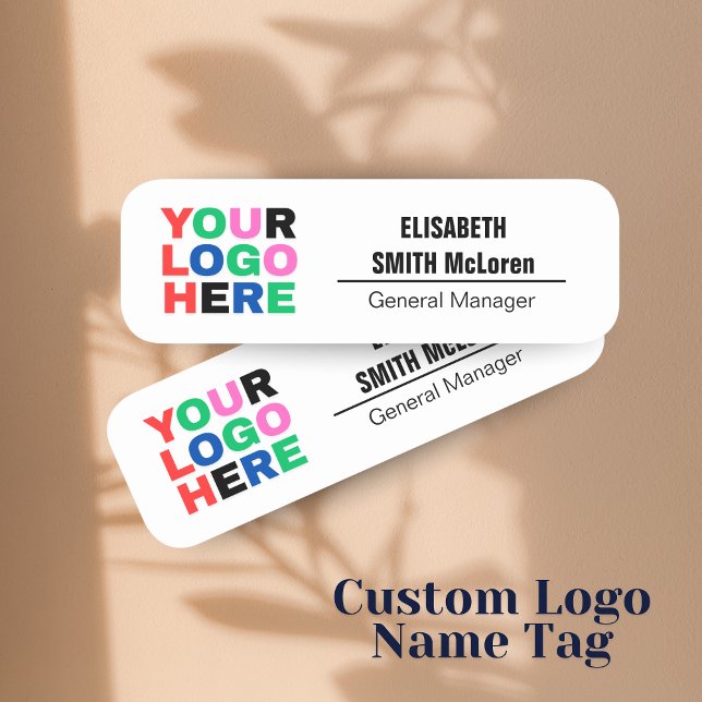 Anpassningsbar Logotyp Employee Magnetic Pin - Fau Namnbricka (Custom Logo Employee Magnetic Pin - Faux Gold Fini Name Tag)