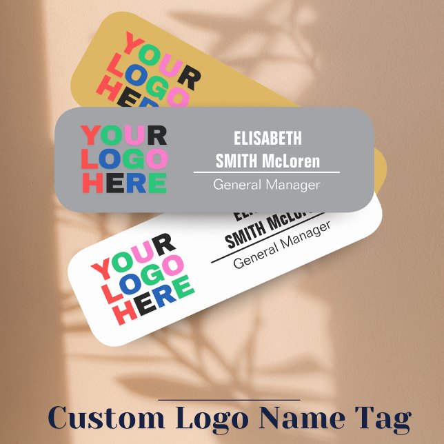 Anpassningsbar Logotyp Employee Magnetic Pin - Fau Namnbricka (Custom Logo Employee Magnetic Pin - Faux Gold Fini Name Tag)